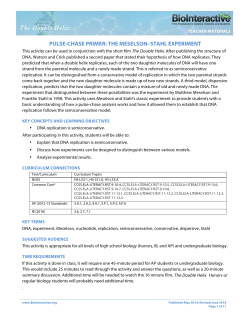 The Double Helix TEACHER MATERIALS