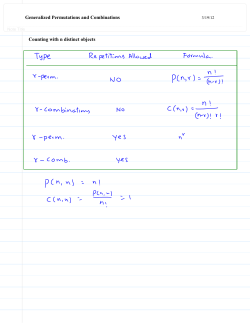 Generalized Permutations and Combinations Counting with n