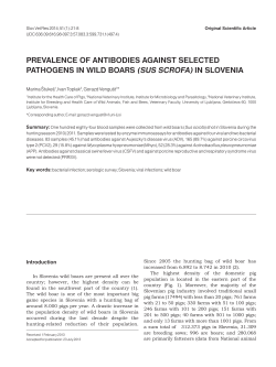 PREVALENCE OF ANTIBODIES AgAINST SELECTED