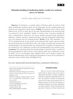 Misunderstanding of medication labels: results of a national survey