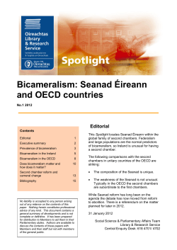 Bicameralism: Seanad &Eacute;ireann and OECD countries