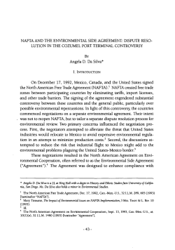 NAFTA and the Environmental Side Agreement: Dispute