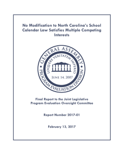 No Modification to North Carolina`s School Calendar Law Satisfies