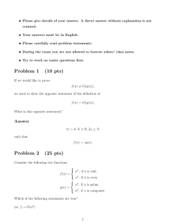 Problem 1 (10 pts) Problem 2 (25 pts)