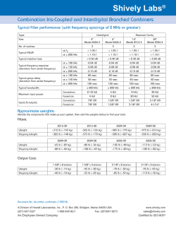 specifications for some combination iris-coupled and