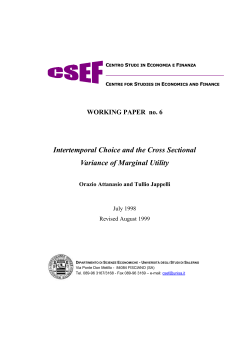 Intertemporal Choice and the Cross Sectional Variance of Marginal