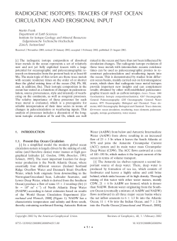 radiogenic isotopes: tracers of past ocean circulation