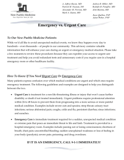 Emergency vs. Urgent Care