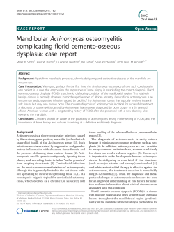Mandibular Actinomyces osteomyelitis complicating florid