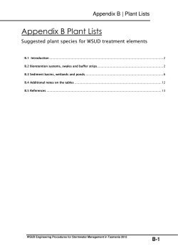Appendix B Plant Lists - Derwent Estuary Program