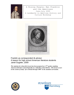 A Rising People: Ben Franklin and the Americans Franklin as