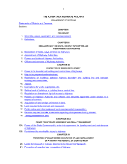 the karnataka highways act, 1964