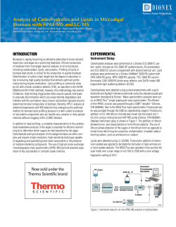 Analysis of Carbohydrates and Lipids in Microalgal Biomass with