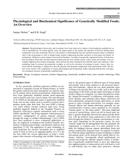 Physiological and Biochemical Significance of Genetically Modified