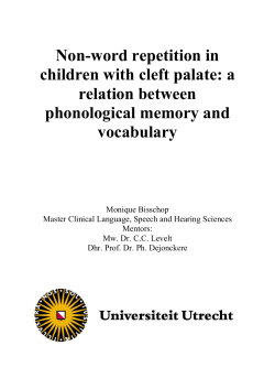 Non-word repetition in children with cleft palate: a relation between