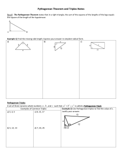 Pythagorean Theorem and Triples Notes