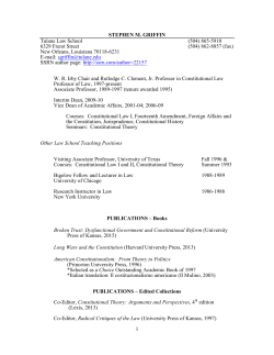 Professor Griffin`s CV - Tulane University Law School