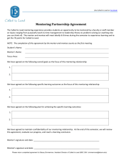 Mentoring Partnership Agreement