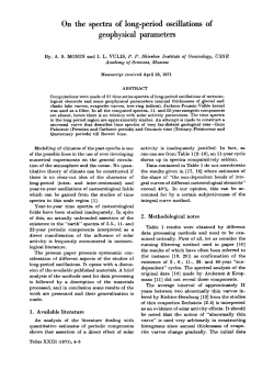 On the spectra of long-period oscillations of geophysical parameters