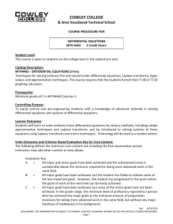 Differential Equations, MTH4465