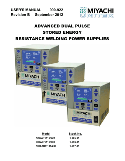 advanced dual pulse stored energy resistance welding power supplies