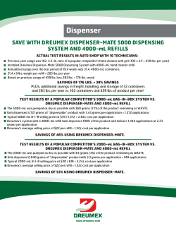 Dispener-Mate Savings Sheet