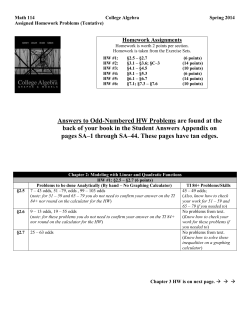 Math 114 Homework Problem List