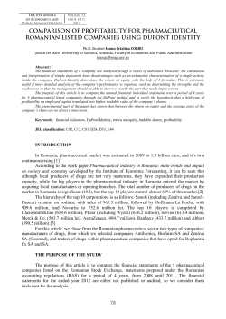 comparison of profitability for pharmaceutical romanian listed