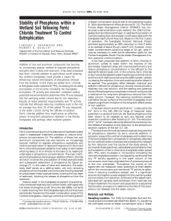 Stability of Phosphorus within a Wetland Soil following Ferric