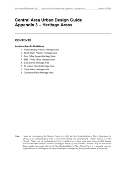 Central Area Urban Design Guide Appendix 3 &ndash; Heritage Areas