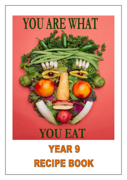 Food Tech Y9 Recipe Book