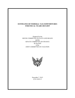 estimates of federal tax expenditures for fiscal years 2015-2019