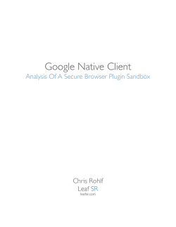 Google Native Client - Black Hat Briefings