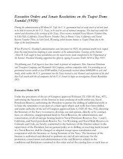 Executive Orders and Senate Resolutions on the Teapot Dome