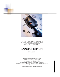 ANNUAL REPORt - WV Board of Optometry