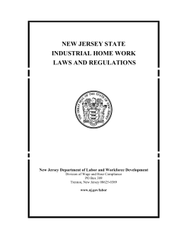new jersey state industrial home work laws and regulations