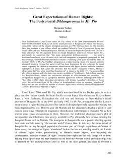 The Postcolonial Bildungsroman in Mr. Pip