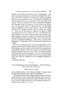 On the Classification of the Animal Kingdom.