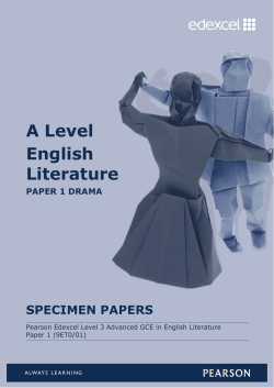 A Level English Literature - Edexcel