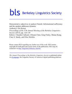 Demonstrative adjectives in spoken Finnish: Informational