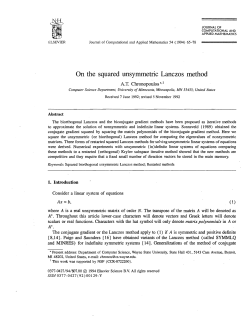 On the squared unsymmetric Lanczos method