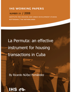 La Permuta: an effective instrument for housing transactions in Cuba