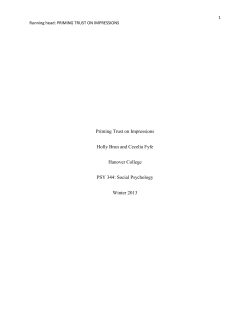 Priming Trust on Impressions Holly Brun and