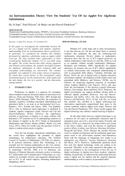 An Instrumentation Theory View On Students` Use Of An Applet For
