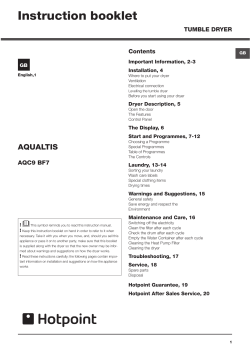 Instruction booklet