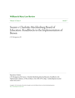 Swann v. Charlotte-Mecklenburg Board of Education: Roadblocks to
