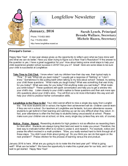 Longfellow Newsletter