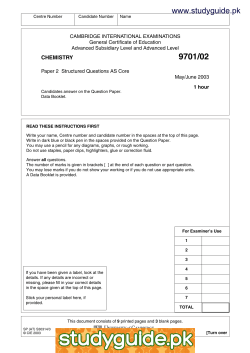 9701/02 - StudyGuide.PK
