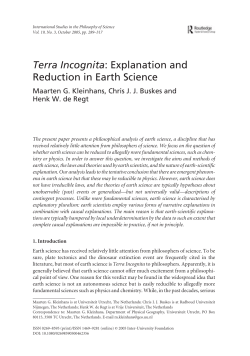 Explanation and Reduction in Earth Science