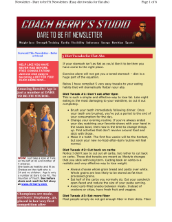Easy diet tweaks for flat abs - Dare to be Fit Coach Berry`s Studio